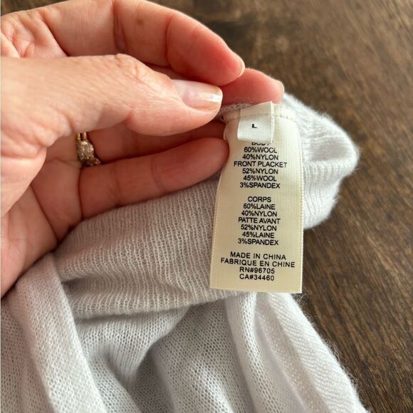 NWT Rebecca Taylor Wool Blend Rouched V neck Sweater Cardigan - Picture 8 of 10